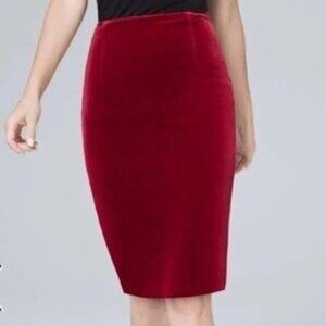 White House Black Market Velvet Pencil Holiday Skirt